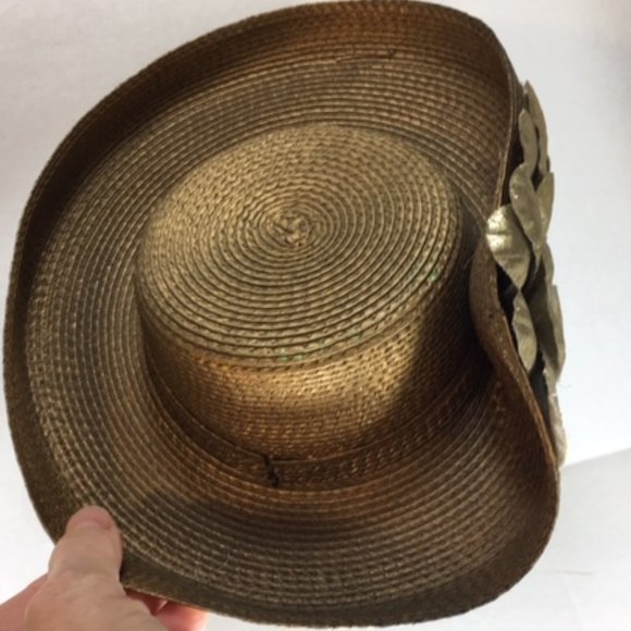 VTG Gold Fancy Doll Mannequin Stuffed Animal Derby Hat by Ann Marie Small - Picture 3 of 14